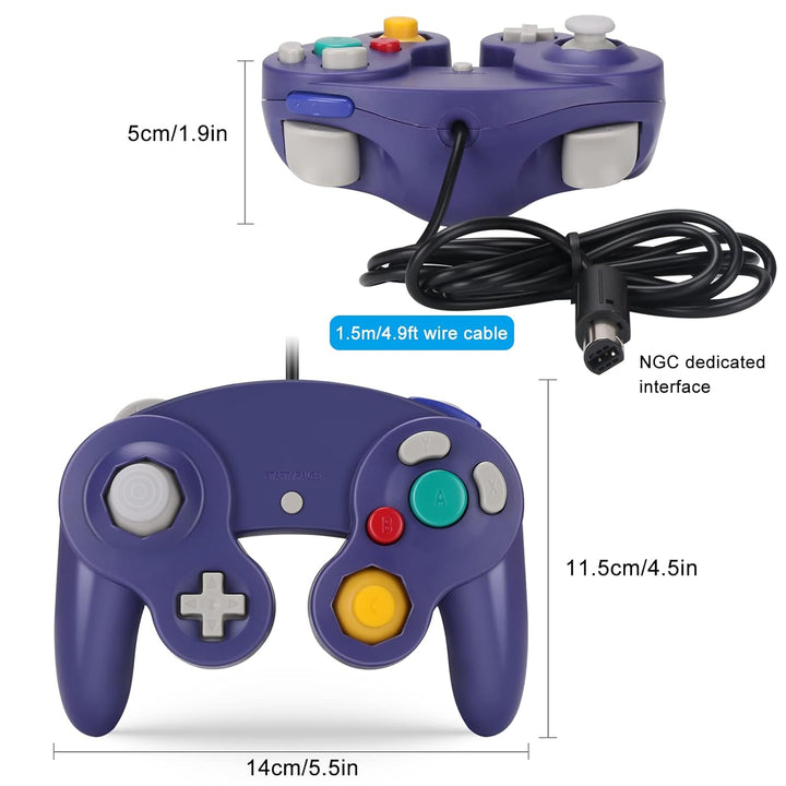 Yideng Gamecube Controller, 2er-Pack Classic Wired Gamecube-Controller Vibration Gamepad, Kompatibel