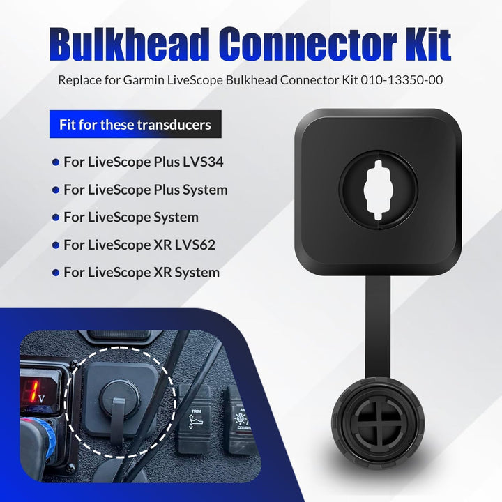Bulkhead-Steckverbinder-Set für Garmin LiveScope Plus LVS34/LVS62 – Wasserdichtes Schnellkupplungssy