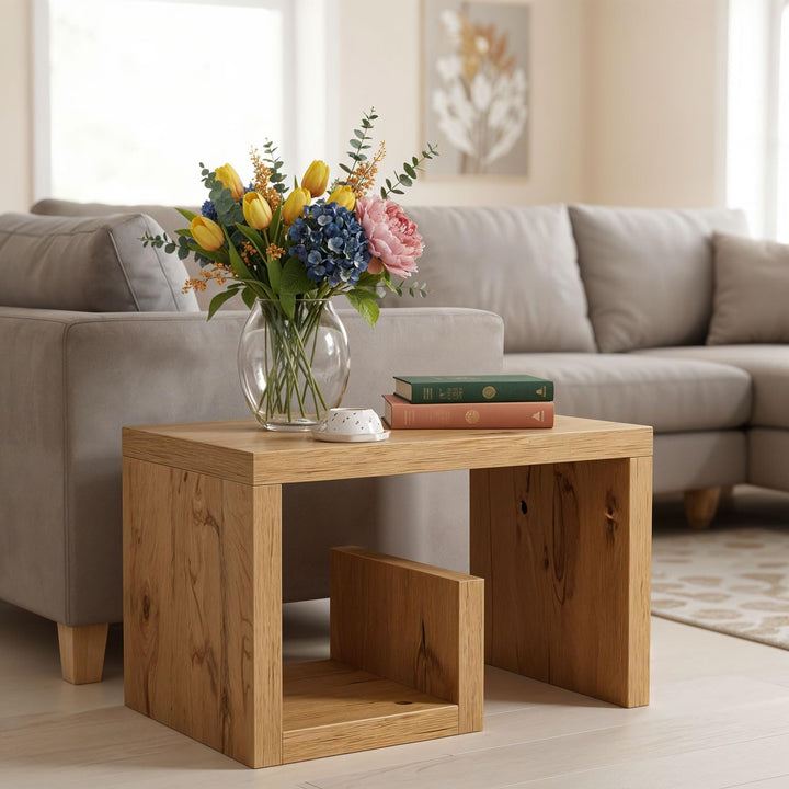 levandeo Couchtisch Gustav Wildeiche Eiche B x H x T: 59x37x36cm Holz Beistelltisch Keine Montage Fe