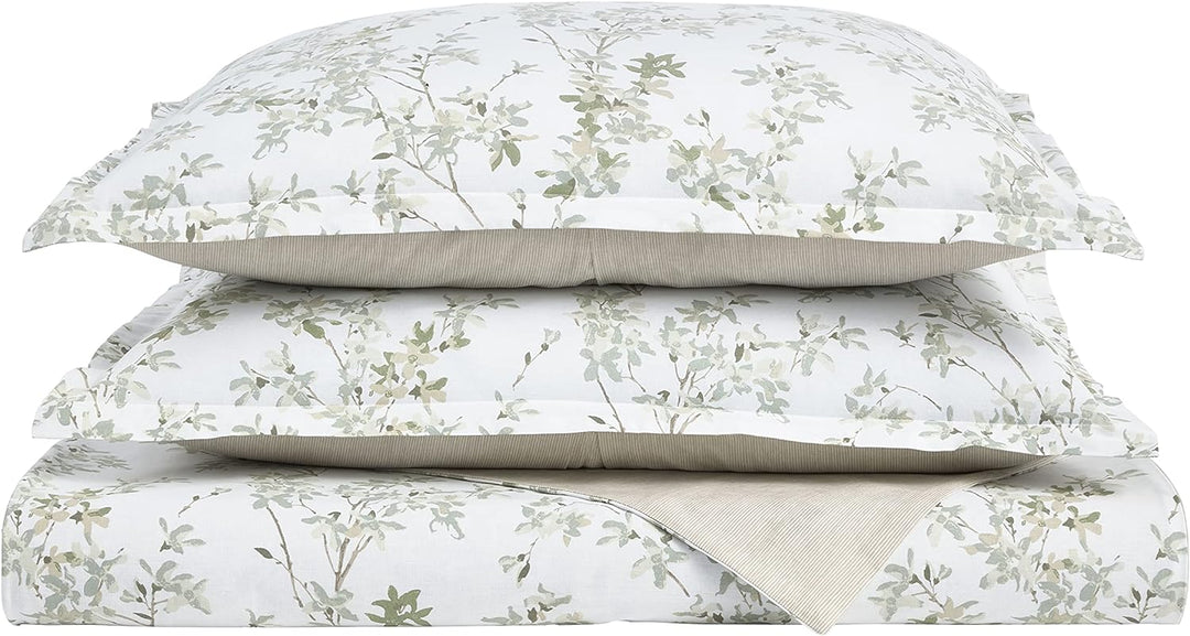 Laura Ashley Home - Queen-Bettbezug-Set, Baumwolle, wendbare Bettwäsche mit passenden Kissenbezügen,