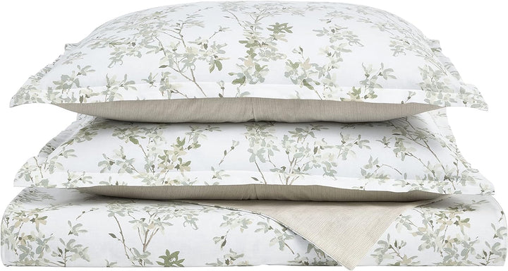 Laura Ashley Home - Queen-Bettbezug-Set, Baumwolle, wendbare Bettwäsche mit passenden Kissenbezügen,