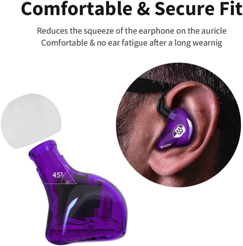 BASN Bsinger In-Ear-Monitore Geräuschisolierende Kopfhörer, Dual-dynamische Treiber High Definition