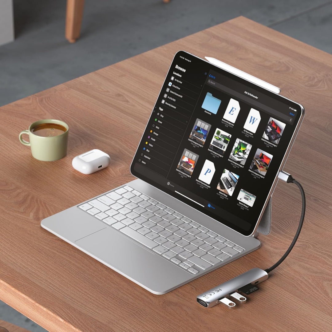 SATECHI 6-in-1 Slim Plus USB-C-Hub, Multiport-Adapter mit 100-W-PD-Ladefunktion, HDMI 4K@60Hz, 2 x U