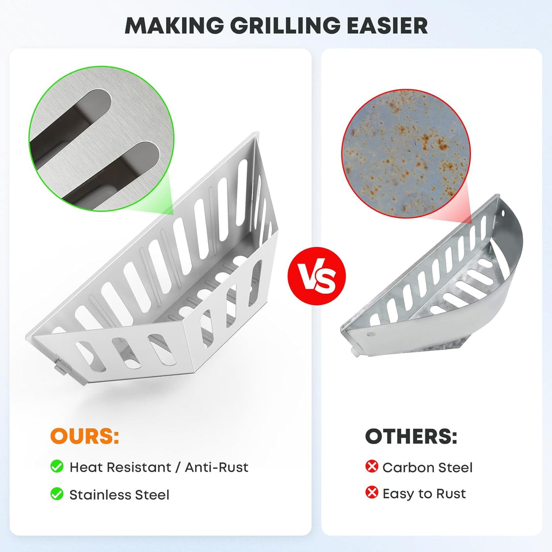onlyfire Holzkohlekorb Edelstahl, Kohlekorb Grill Gross für Weber 57/67cm Kugelgrills, Hochwertige C