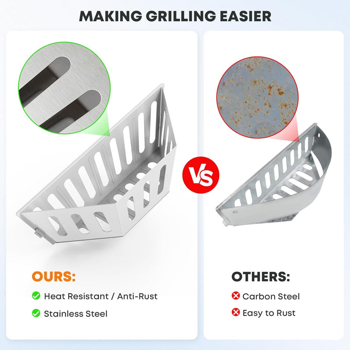 onlyfire Holzkohlekorb Edelstahl, Kohlekorb Grill Gross für Weber 57/67cm Kugelgrills, Hochwertige C