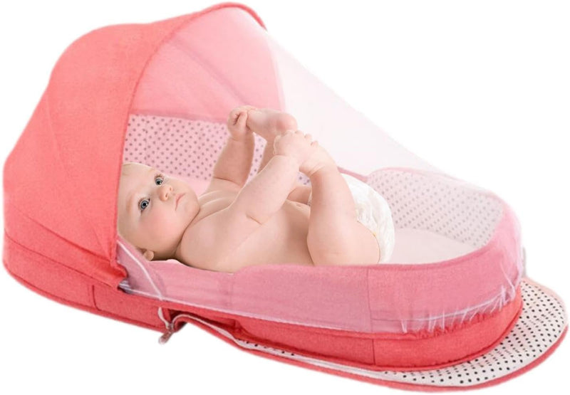 Upgrade Travel Bassinet, Foldable Bassinet, with Mouito Net and Awning, Portable Bassinets, Bed Bass