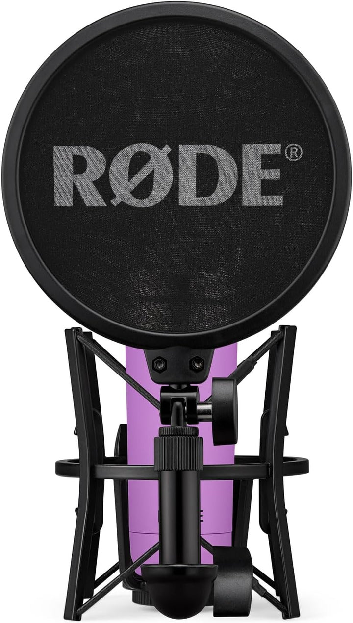 Rode NT1 Signature Purple Studio-Mikrofon Lila + keepdrum Mikrofonständer mit Mikrofonständer Lila,