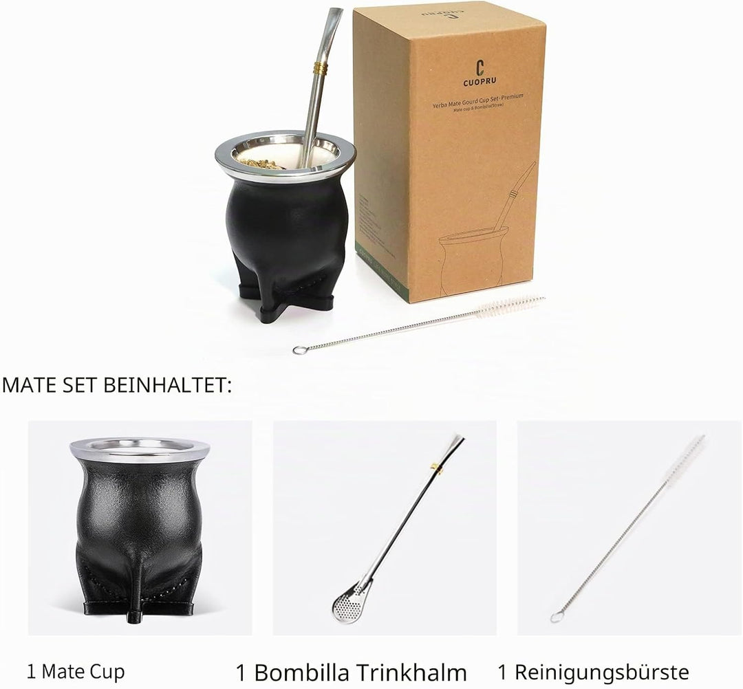 Argentinische Yerba Mate Teetasse mit Keramikfutter Strohhalm Teetasse Eine Bombilla Mate mit Reinig