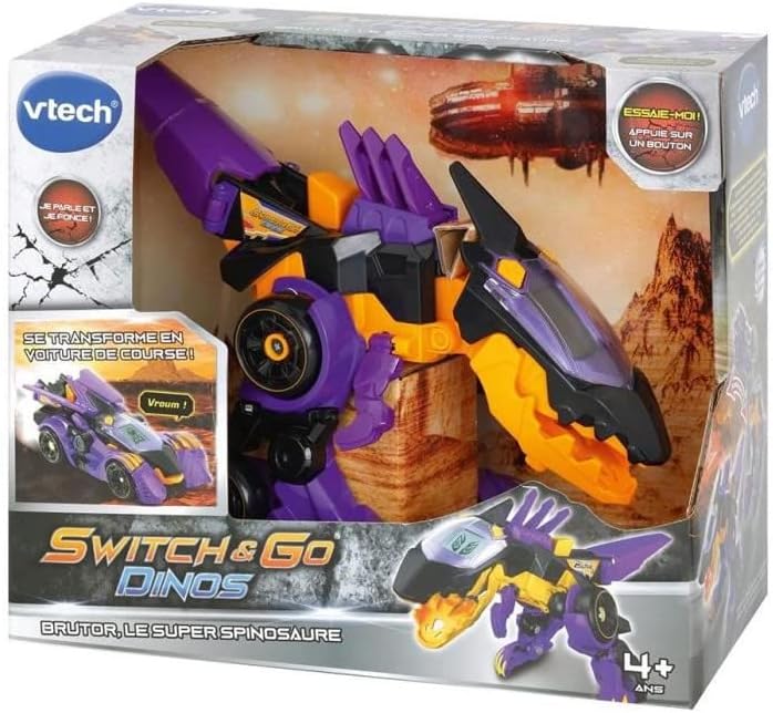 VTech Switch & Go Dinosaurier-Auto/Dinosaurier, 80-195205, mehrfarbig, Französische version Switch &