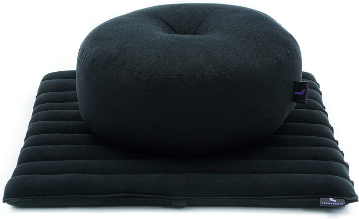 Leewadee Meditationsset Yogaset aus Meditationskissen Zafu und Kleiner rollbarer Sitzmatte Zabuton Ö