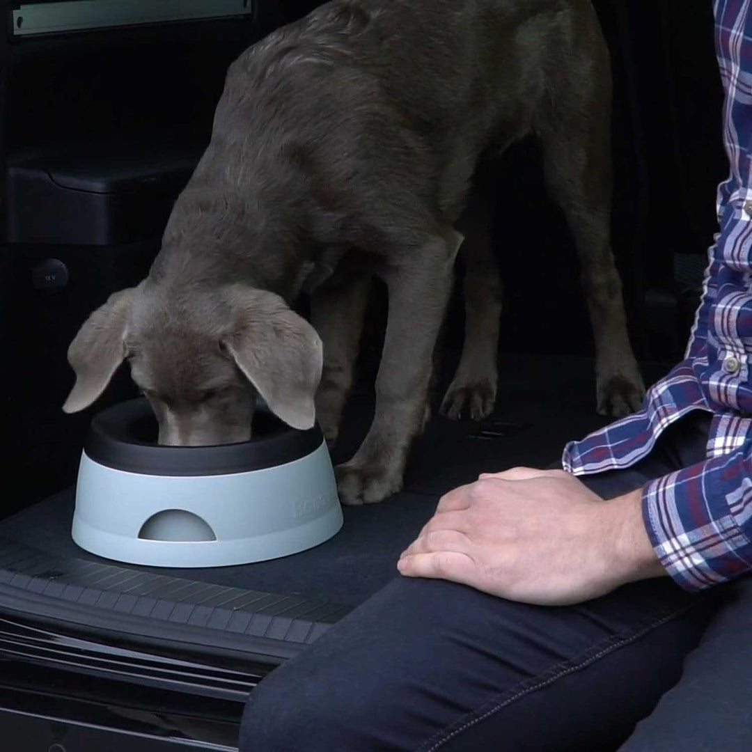 HUNTER ROAD REFRESHER 1,4 l, praktischer Reisenapf für Hunde, mit Anti-Schwapp-Funktion, grau/ schwa
