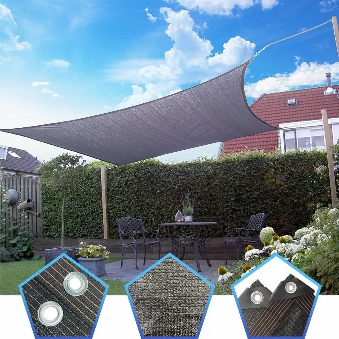 Schattiernetz 3x4m Schattierungsnetz Garten, Schwarz Schattennetz mit Ösen, 90%-95% UV-Beständiges,