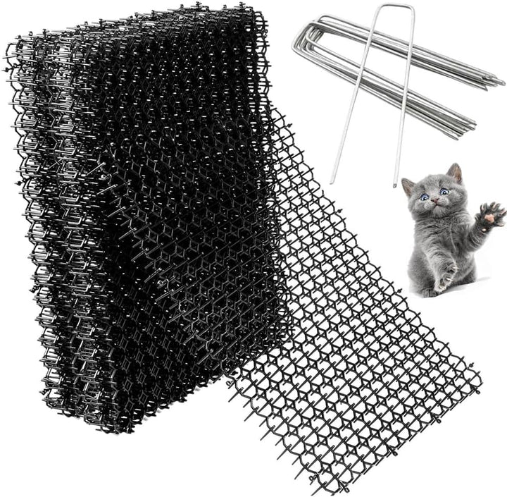 HEYOUTH Dornengitter Tier-Barriere,Katzen-Abwehrstreifen Tier Barriere mit Spikes,12 Pack 40x20 cm A