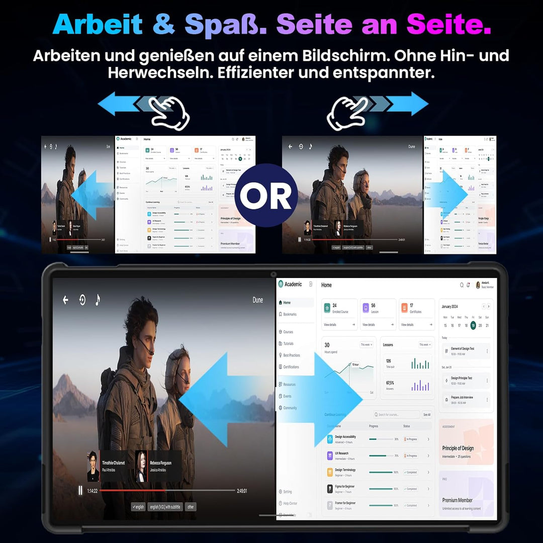 jumper 15,4 Zoll Tablet, Android 15 Tablet mit Helio G99 Octa-Core Prozessor(bis zu 2,2 GHz), Gaming