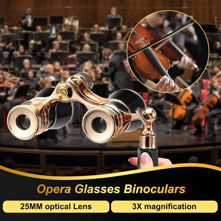 Opern-Fernglas-Teleskop, 3 X 25 Opernglas-Fernglas, Klarem Zentralen Fokus, Mit BAK-7 Prisma & Griff