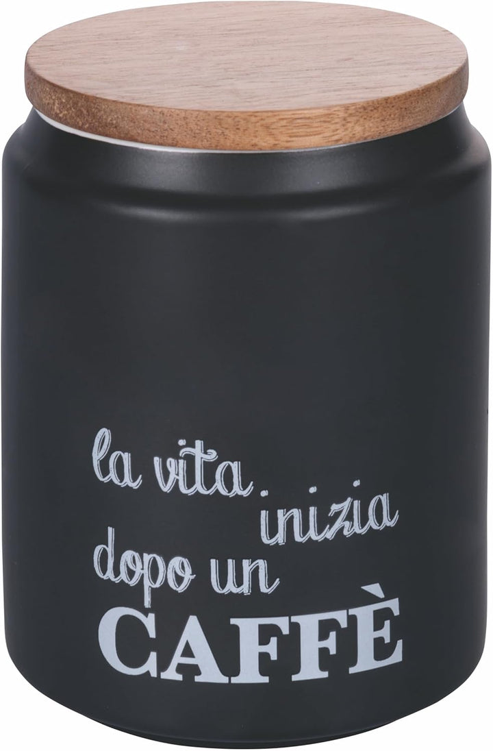 Villa d‘Este Home Tivoli Kaffeedose Gres, Schwarz, 11 x 15 cm 11x15 cm Schwarz, 11x15 cm Schwarz