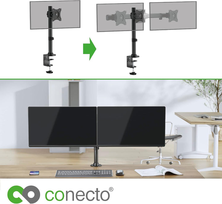 conecto Monitorhalterung Dual Adapter Halterung VESA 75 100 Halterung | Neig-, schwenk- und drehbare