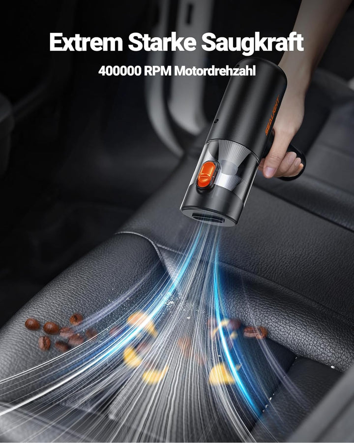 SEALIGHT Handstaubsauger, 32000PA Handstaubsauger Akku Kabellos, 4-in-1 Autostaubsauger Stark mit Bü