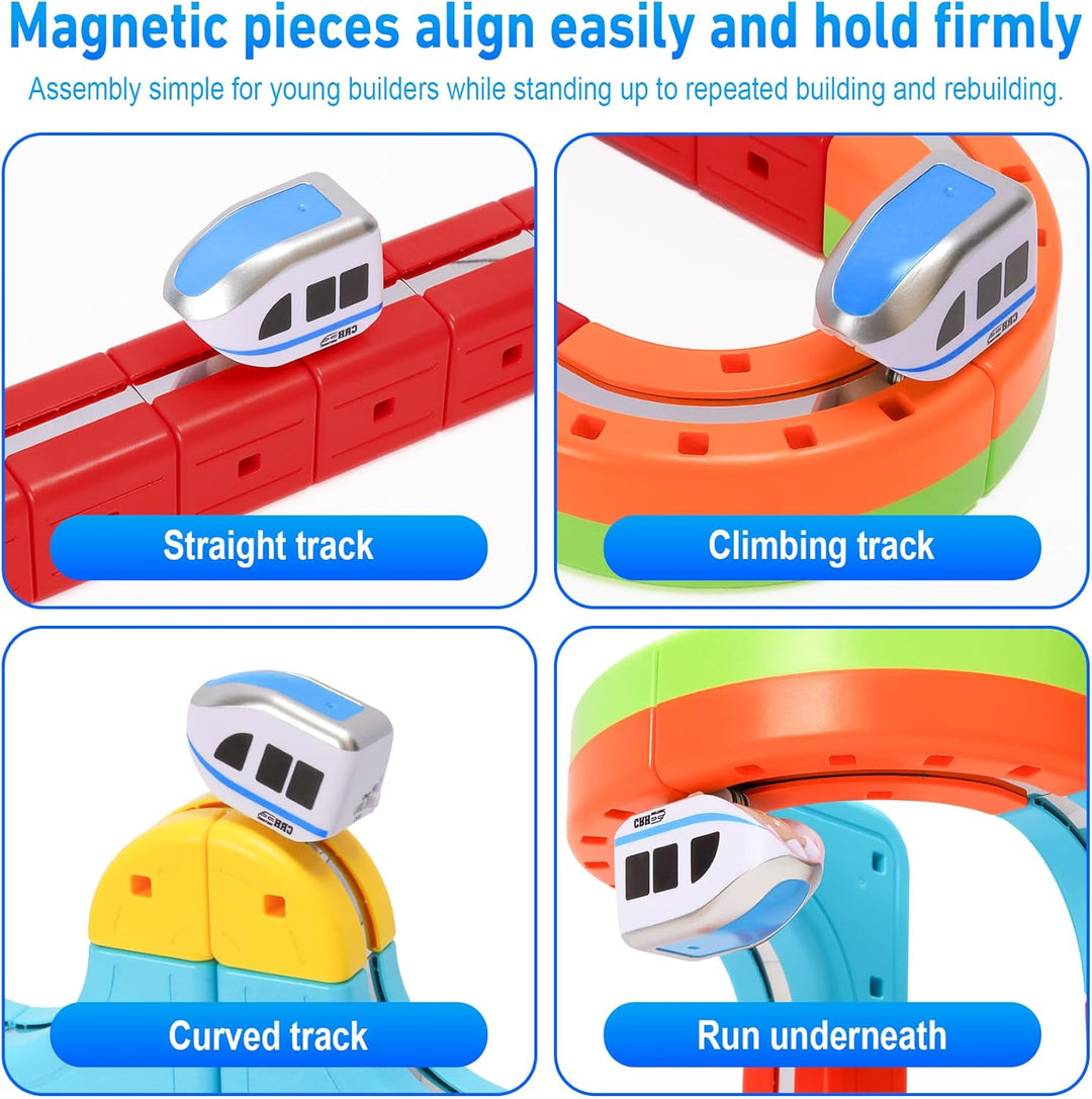 Electric Train Set for Kids with Anti-Gravity Magnetic Floating Tracks, Children's Electric DIY Rail