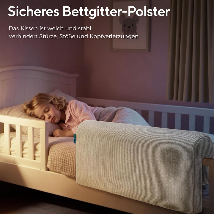 AEOCOO Bettkantenschutz für Kinderbetten 90 cm – weiche Memory-Schaum Bettumrandung, Rausfallschutz