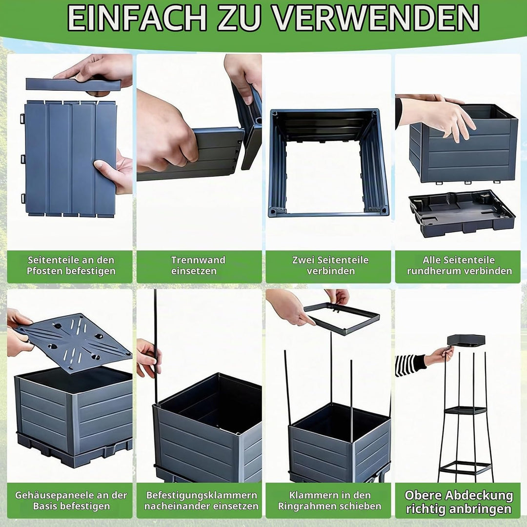 BRGD 2 Pack Selbstbewässerung Tomatentopf mit Rankhilfe, Pflanzkübel Pflanzenstütze für den Anbau vo