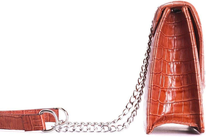 L’Intervalle Damen Amandine Stofftasche Orange Croco, Orange Croco