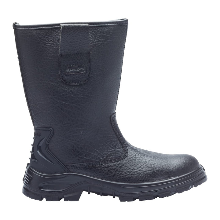 Blackrock S1-P SRC Sicherheits-Arbeitsstiefel, Herren/Damen, Stahlkappe, schwarzes Leder, Arbeitssti