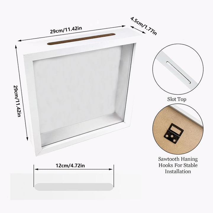 Reise Abenteuer Archivbox für Erinnerungen, 29*29cm Reise Konzert Ticket Schattenbox mit Schlitz, Re