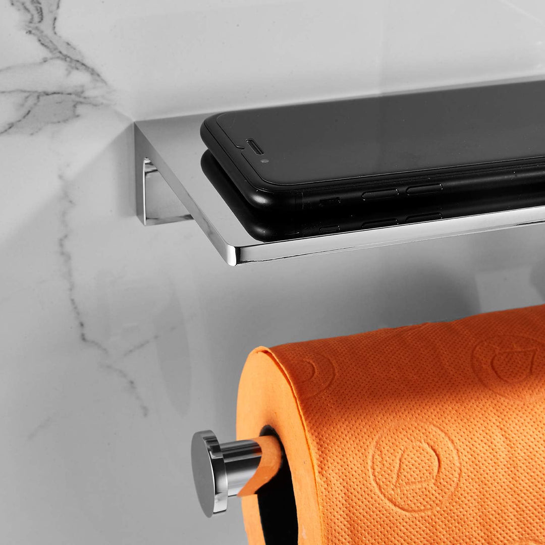 NSODOO Doppelrollen-Toilettenpapierhalter mit Ablage aus massivem Messing und erstklassigem Papierta