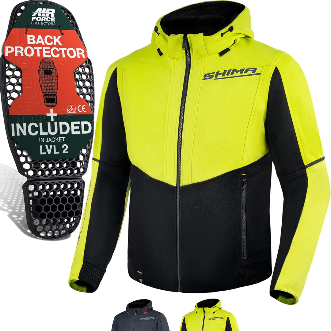 SHIMA DAYBREAKER Motorradhoodie Herren und Damen - Motorrad Kaputze Hoodie mit Protektoren Jacke Kap