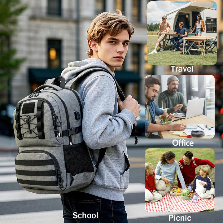 Herren Arbeit Rucksack mit Kühlfach 17 Zoll Laptop Rucksack mit USB Ladeanschluss Lunchrucksack für