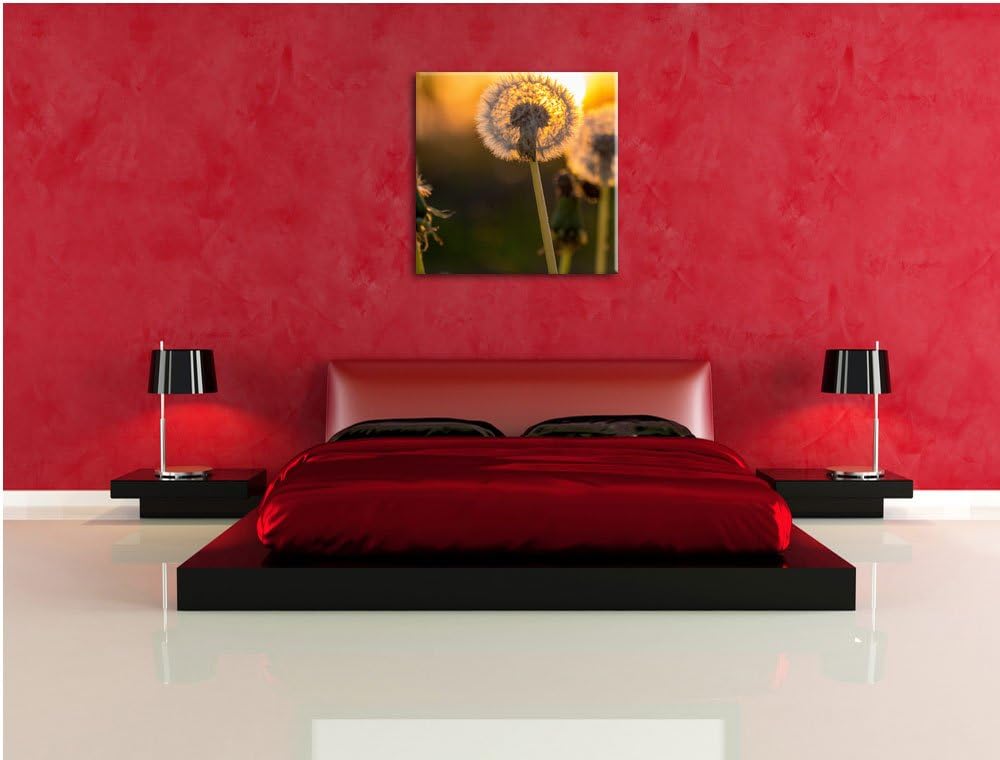 Pixxprint Pusteblume, Format: 70x70 auf Leinwand, XXL riesige Bilder fertig gerahmt mit Keilrahmen,
