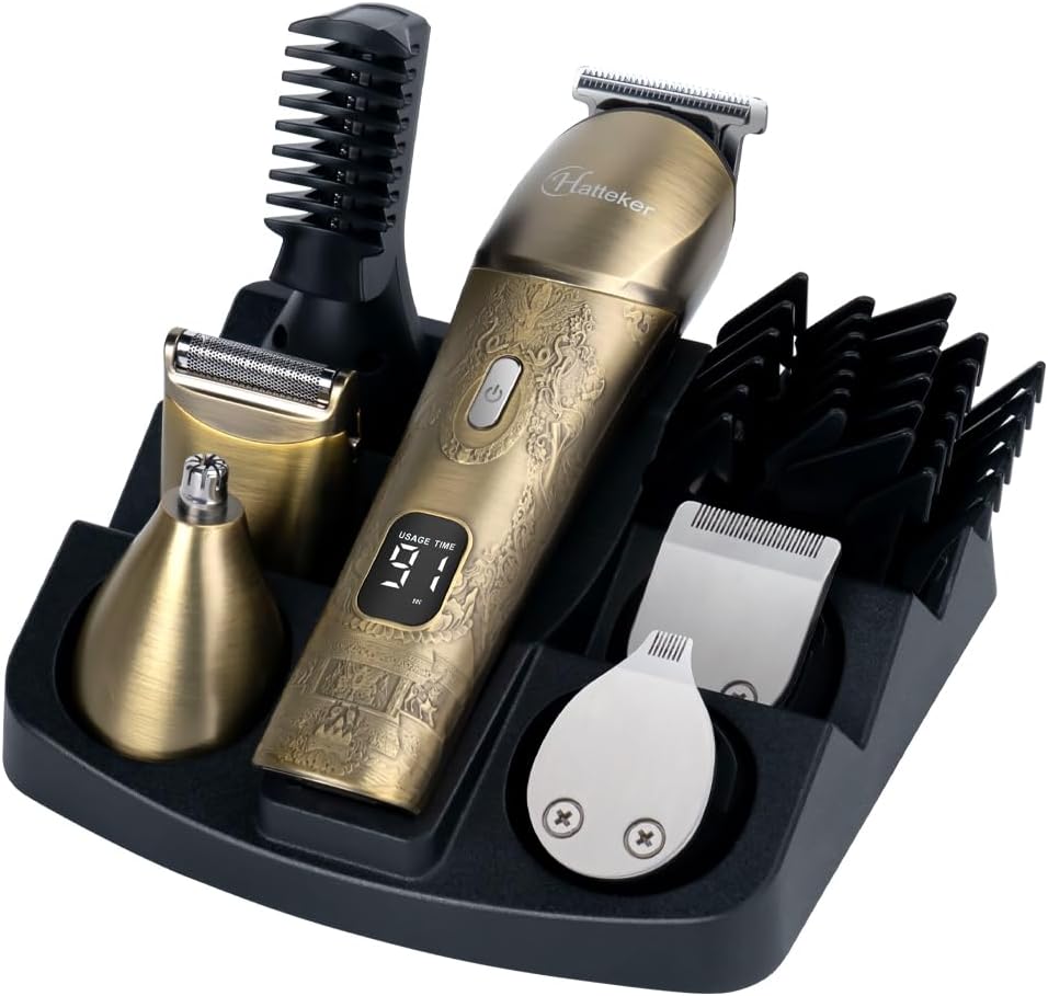 Hatteker Profi Haarschneidemaschine Herren Bartschneider Barttrimmer Haarschneider Haartrimmer Rasie