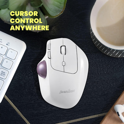 Perixx PERIMICE-720 Wireless 2,4 GHz und Bluetooth Ergonomische Trackball-Maus, Einstellbarer Winkel