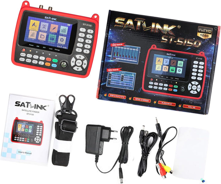 VISLONE Satfinder Messgerät ST-5150 DVB-S2 / T2 / C COMBO HD Satelliten-TV-Signalfinder Digitaler Ha