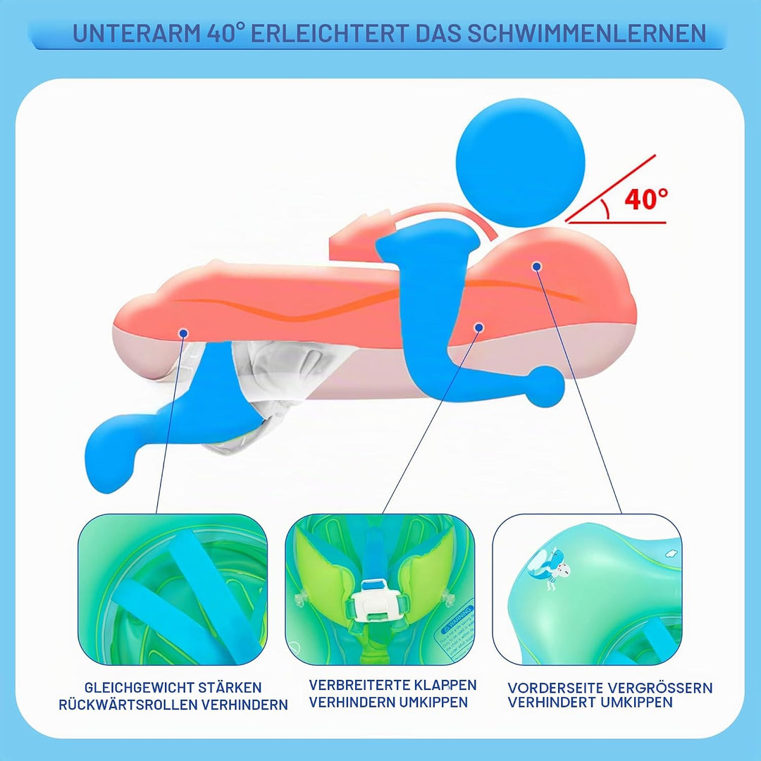 Aufblasbare Baby Schwimmfloat 0-6 Monate Baby Pool Float mit Sicherheitssitz 6-12 Monate Säugling Kl