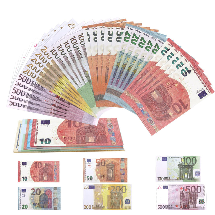 150 Blätter Spielgeld Kaufmannsladen Spielen Deko 6 Verschiedene Werte 10/20/50/100/200/500 (je 25 S
