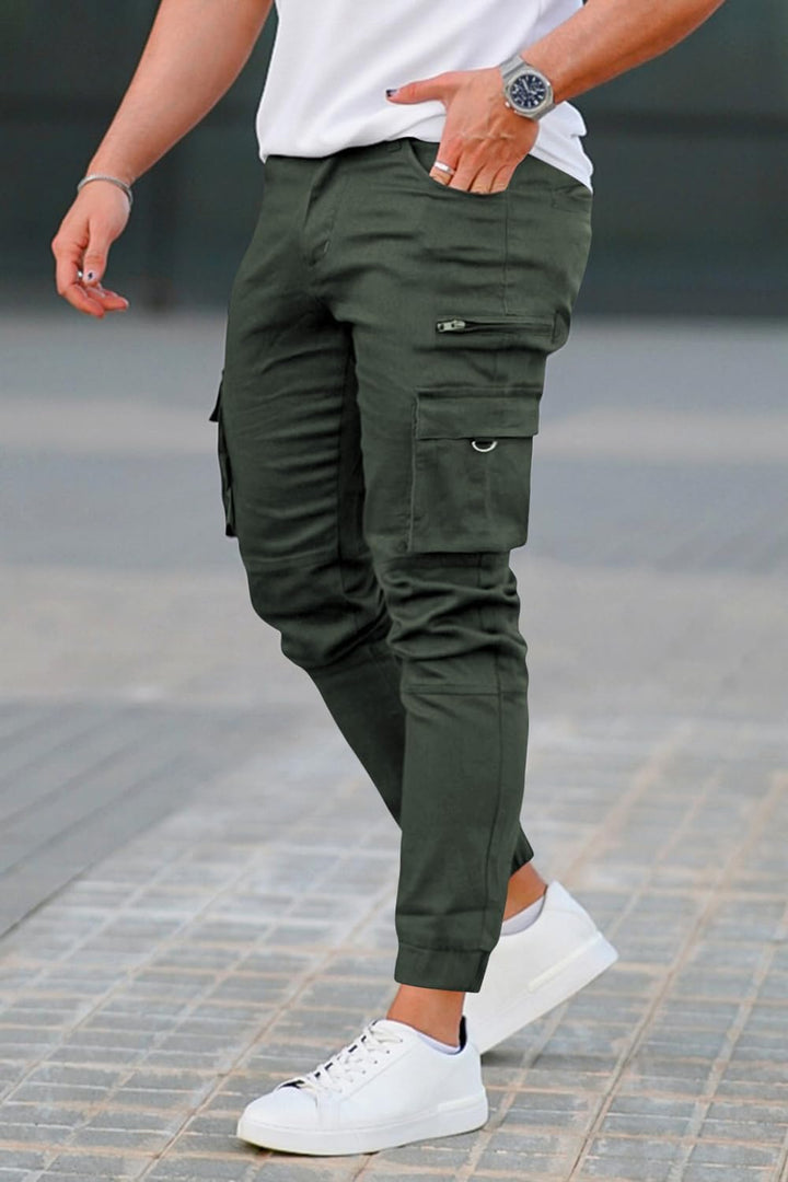 GINGTTO Herren Cargo Hose Stretch Jogginghose für Männer Casual Slim Fit Cargohose Herren, 28W / 30L