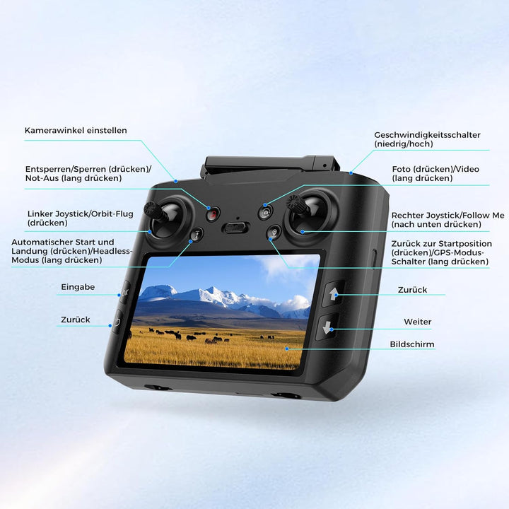 G10 GPS Drohne mit kamera 4K Erwachsene (Bildschirmfernsteuerung), 5G Faltbare Drone mit Bürstenlose