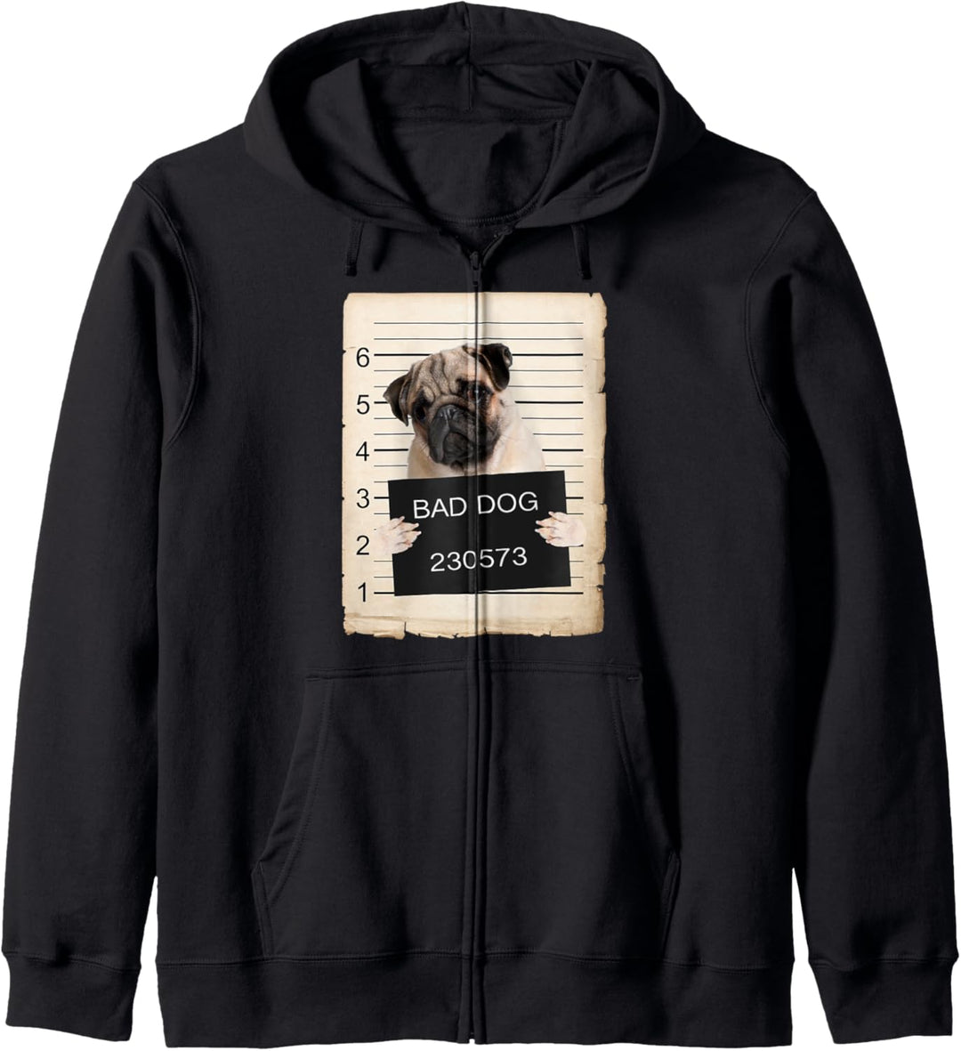 Pug Dog mug shot Kapuzenjacke
