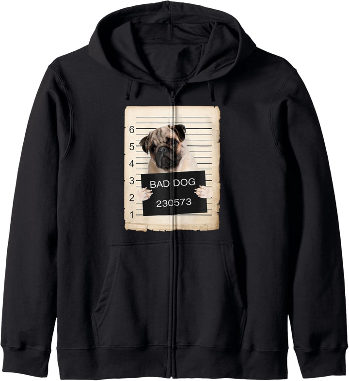 Pug Dog mug shot Kapuzenjacke