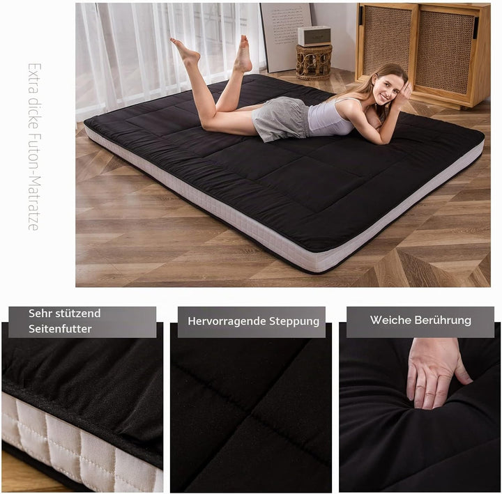 MAXYOYO Futon Matratze, Gepolsterte Japanische Bodenmatratze Gesteppte Bett Matratzenauflage, Extra
