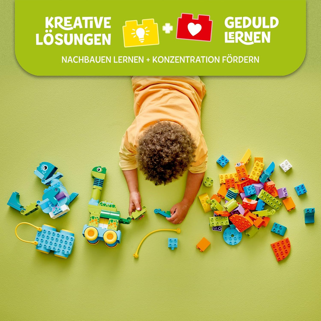 LEGO DUPLO Town Dinos auf Rädern 3-in-1-Set - Spielzeug für Mädchen &amp; Jungen ab 3 Jahren - Diplodocu