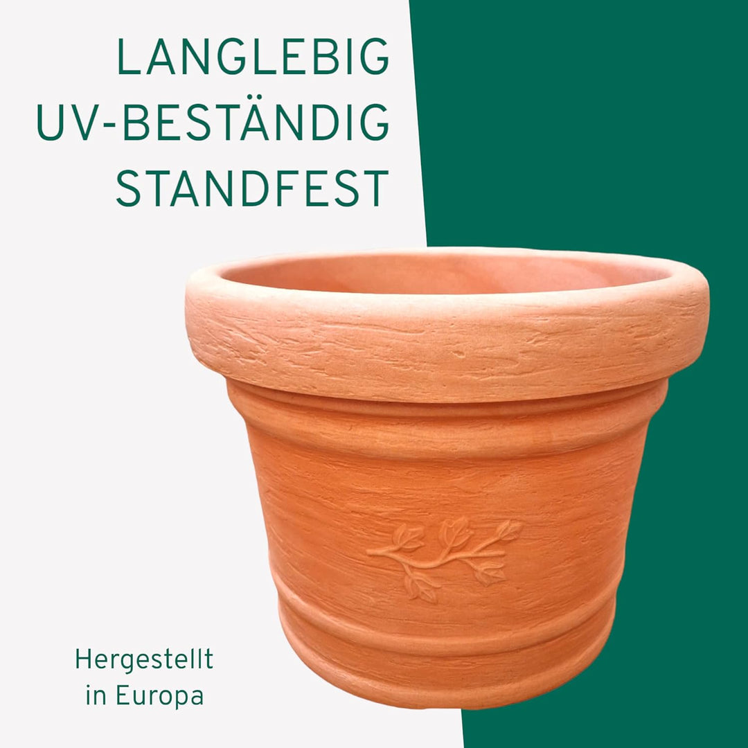 Terrastone Kunststoff Pflanzkübel - 70x70x52,50cm Blumenkübel wetterfest - Übertopf Pflanzgefäss mit