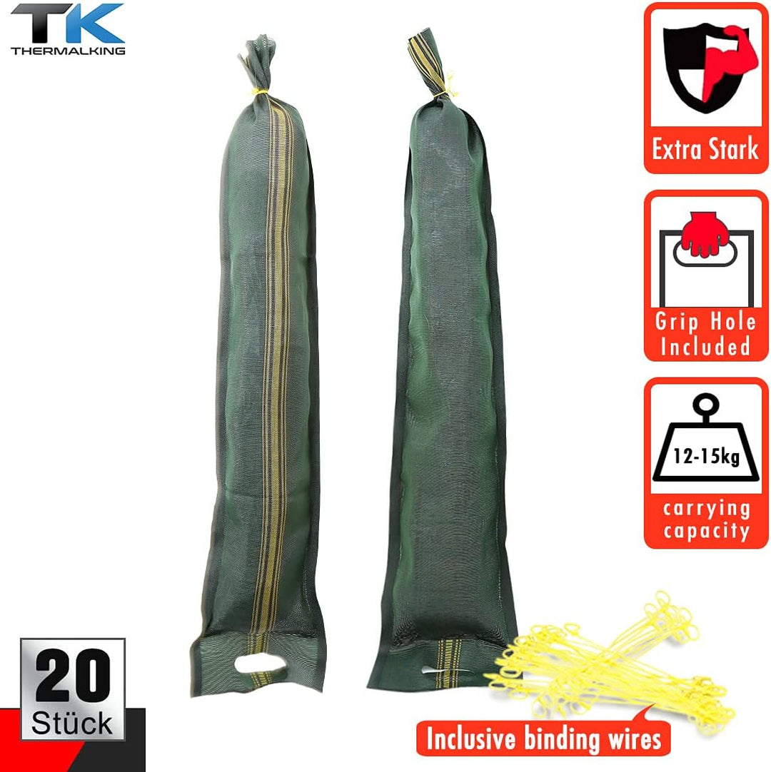 20x Sandsäcke - Sandsack Hochwasserschutz – Silosandsäcke ungefüllt – Silosäcke Wassersperre Hochwas