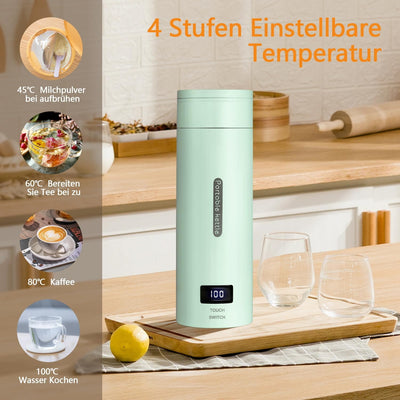 Reise Wasserkocher Klein, Elektrische Wassertasse,220V 300W Schnellkoch-Teekanne-Heizbecher mit Temp