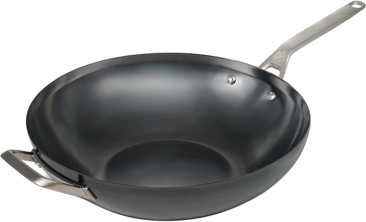 SAVEUR SELECTS Nitri-Black Wok aus Karbonstahl, natürlich antihaftbeschichtet, 35 cm, für Induktions