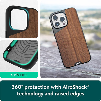 Mous - Hülle für iPhone 14 - Walnuss - Limitless 5.0 - Handyhülle iPhone 14 MagSafe-Kompatibel Case