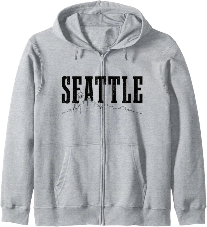 Seattle Skyline Washington Vintage Seattle Kapuzenjacke