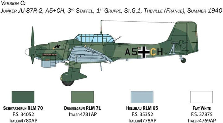 Italeri 2807S 1:48 Junkers JU-87B Stuka Bat.o.Brit, Modellbau, Bausatz, Standmodellbau, Basteln, Hob